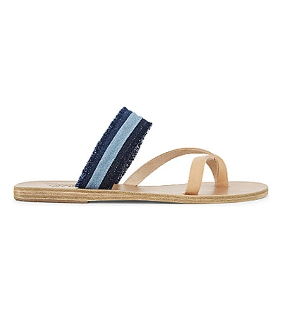 Ancient Greek Sandals Daphnae Leather Sandals In Denim