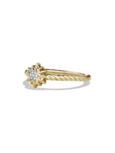 Shop David Yurman Starburst Ring With Diamonds In Gold