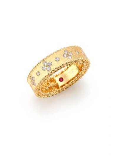 Shop Roberto Coin Women's Princess Diamond & 18k Yellow Gold Band Ring