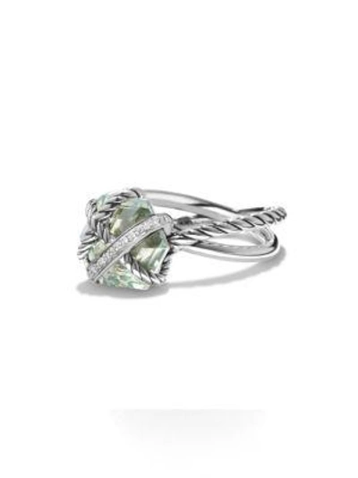 Shop David Yurman Women's Cable Wrap Ring With Gemstone & Diamonds In Prasiolite