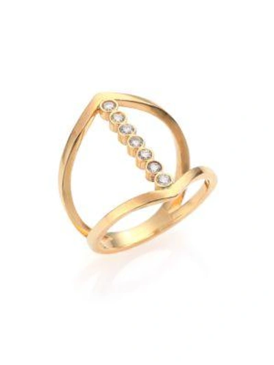 Shop Zoë Chicco Diamond & 14k Yellow Gold Cross Ring