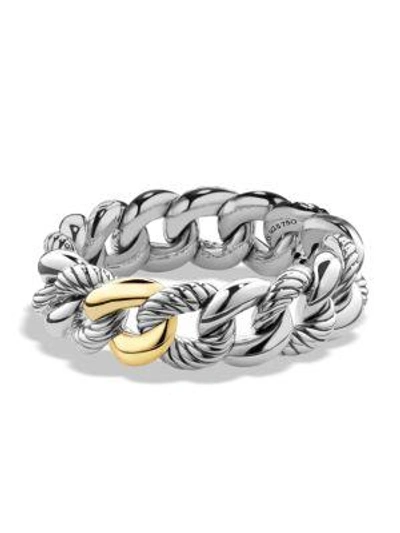 Shop David Yurman Belmont Curb Link Bracelet With Gold In Silver-gold