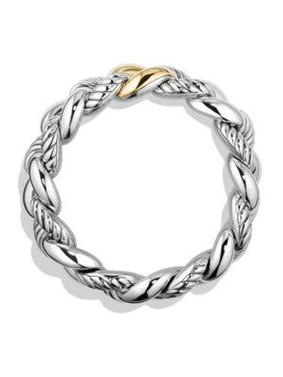 Shop David Yurman Belmont Curb Link Bracelet With Gold In Silver-gold