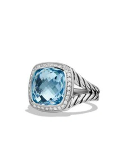 Shop David Yurman Women's Albion Ring With Gemstone & Diamonds In Blue Topaz