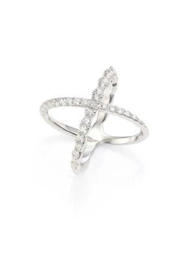 Shop Hearts On Fire Lorelei Diamond & 18k White Gold Crisscross Ring