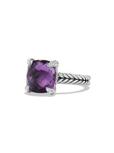 Shop David Yurman Châtelaine Ring With Gemstone & Diamonds In Amethyst