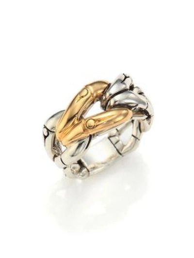 Shop John Hardy Bamboo 18k Yellow Gold & Sterling Silver Link Ring