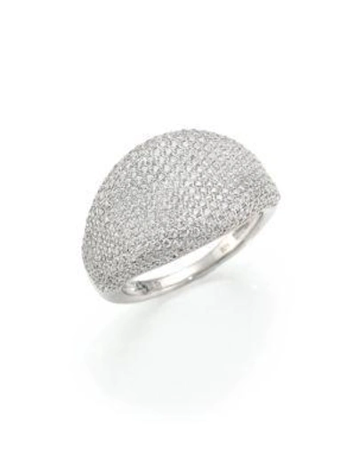 Shop Adriana Orsini Women's Pavé Dome Ring In Silver