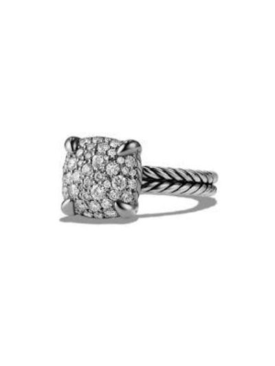 Shop David Yurman Women's Châtelaine Ring With Diamonds In Silver