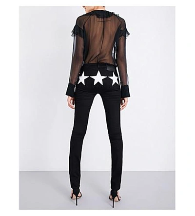 Shop Givenchy Star-printed Low-rise Skinny Jeans In Blk