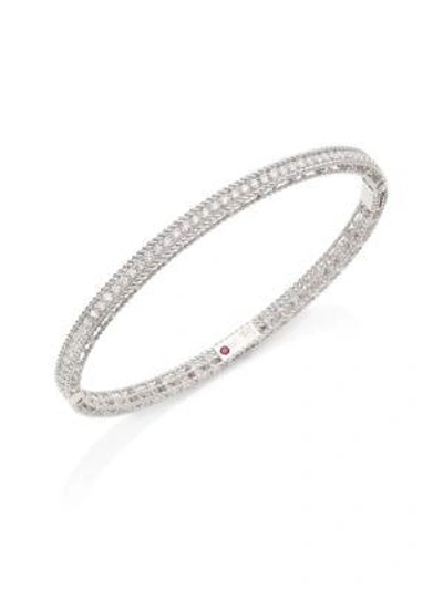 Shop Roberto Coin Symphony Braided Diamond & 18k White Gold Bracelet