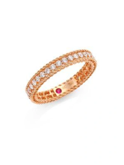 Shop Roberto Coin Symphony Braided 0.43 Tcw Diamond & 18k Rose Gold Ring
