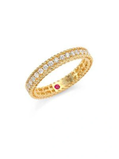 Shop Roberto Coin Symphony Braided Diamond & 18k Yellow Gold Band Ring