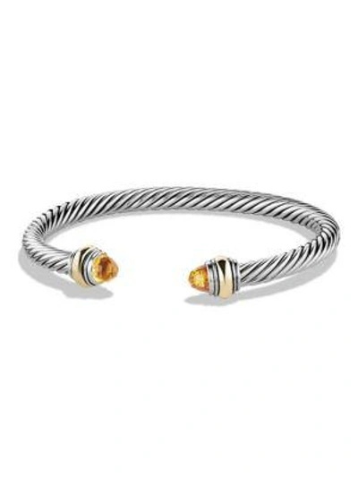 Shop David Yurman Cable Classic Bracelet With Citrine And Gold