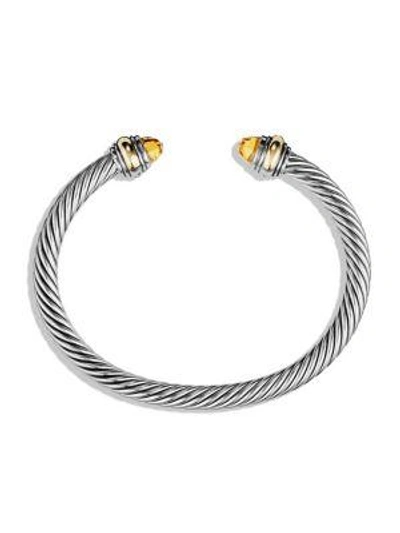 Shop David Yurman Cable Classic Bracelet With Citrine And Gold