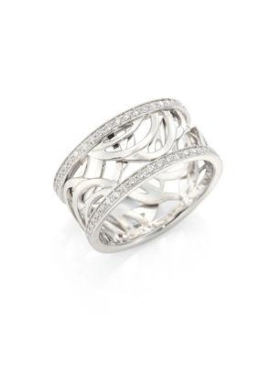 Shop De Beers Aria Diamond & 18k White Gold Band Ring