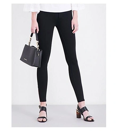 Shop Ted Baker Fioni Skinny Mid-rise Cotton-blend Trousers In Black
