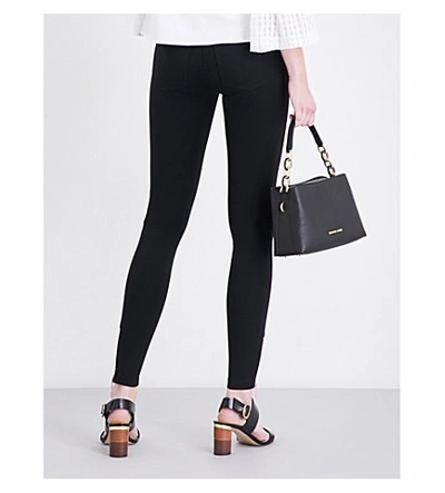 Shop Ted Baker Fioni Skinny Mid-rise Cotton-blend Trousers In Black