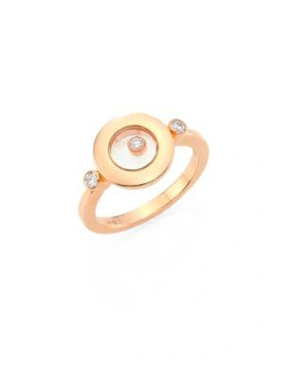 Shop Chopard Women's Happy Spirit Diamond & 18k Rose Gold Ring