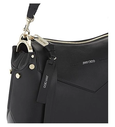 Shop Jimmy Choo Artie Nappa-leather Shoulder Bag In Black
