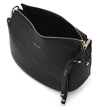 Shop Jimmy Choo Artie Nappa-leather Shoulder Bag In Black