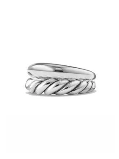Shop David Yurman Women's Pure Form Rings/set Of 2 In Silver