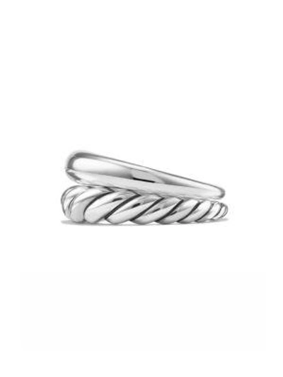 Shop David Yurman Women's Pure Form Rings/set Of 2 In Silver