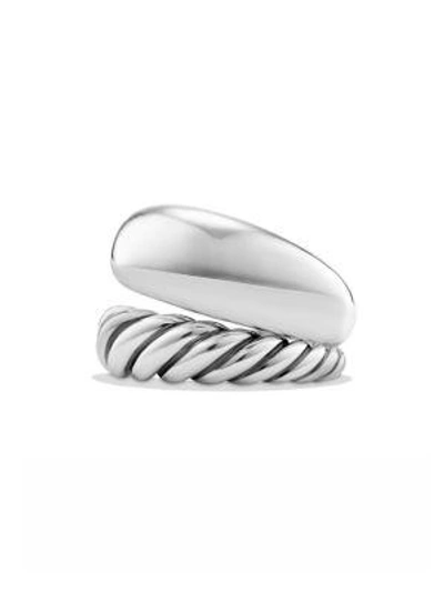 Shop David Yurman Women's Pure Form Two-row Ring/17mm In Silver