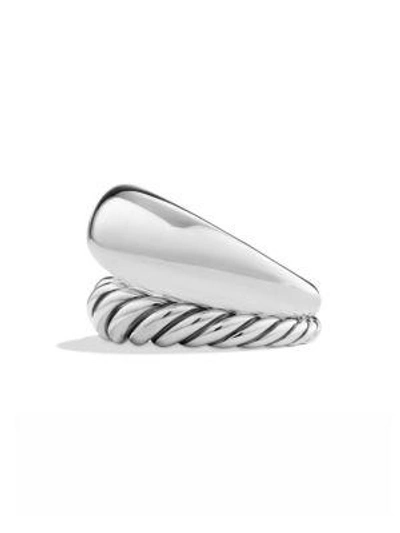 Shop David Yurman Women's Pure Form Two-row Ring/17mm In Silver
