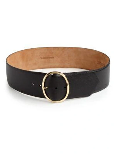 Shop W. Kleinberg Textured Leather Belt In Black