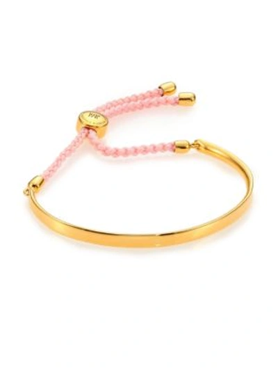 Monica Vinader Fiji Friendship Bracelet/ballet Pink In Gold-pink