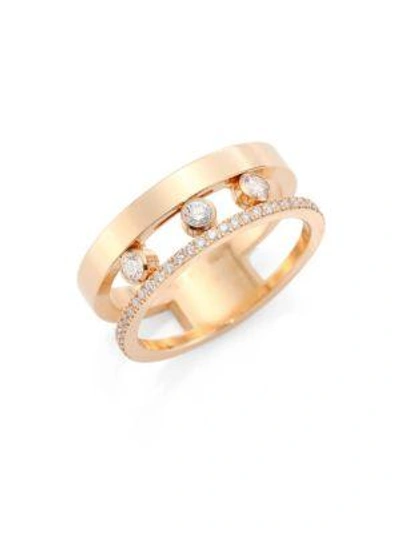 Shop Messika Move Romane Diamond & 18k Rose Gold Ring