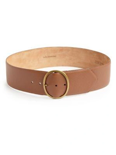 Shop W. Kleinberg Textured Leather Belt In Cognac