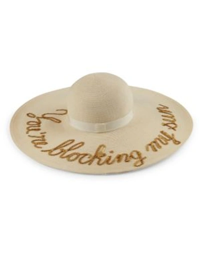 Shop Eugenia Kim Sunny Sequined 'you're Blocking My Sun' Sunhat In Ivory