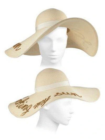 Shop Eugenia Kim Sunny Sequined 'you're Blocking My Sun' Sunhat In Ivory