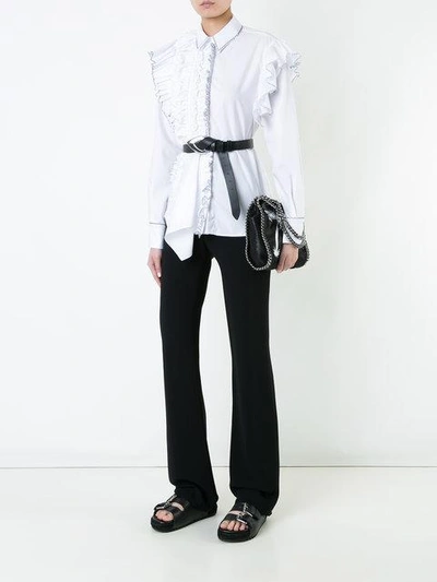 Shop Preen By Thornton Bregazzi Ruffled Detail Shirt In White