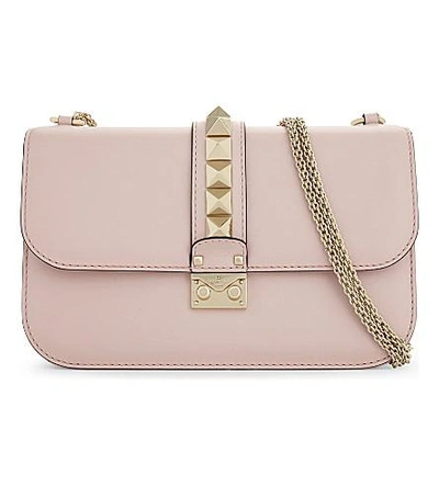 Shop Valentino Rockstud Leather Cross-body Bag In Antico