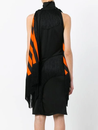 Shop Givenchy Fringed Trim Fitted Dress - Black