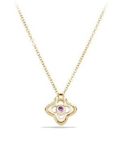 Shop David Yurman Venetian Amethyst & Diamond Pavé Quatrefoil  Pendant Necklace