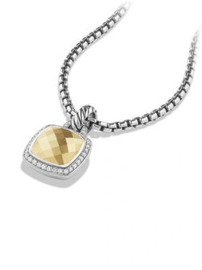 Shop David Yurman Albion Pendant With Faceted Dome And Diamonds In Gold Dome