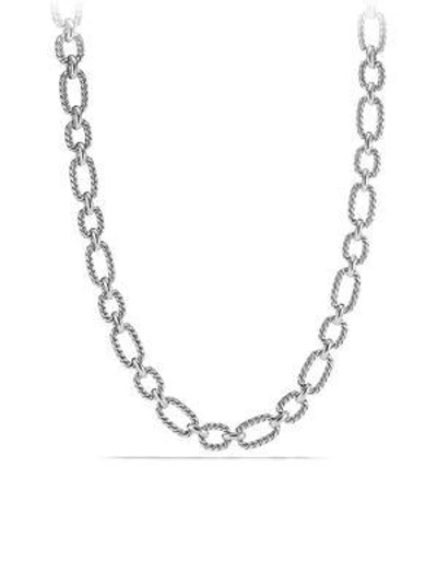 Shop David Yurman Women's Cushion Link Chain Necklace In Silver