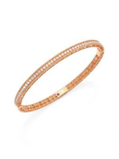 Shop Roberto Coin Symphony Braided Diamond & 18k Rose Gold Bracelet