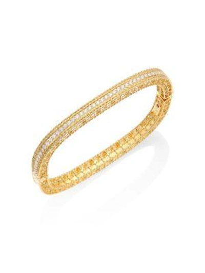Shop Roberto Coin Princess Braided Diamond & 18k Yellow Gold Bangle Bracelet