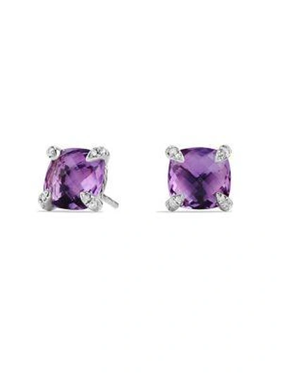 Shop David Yurman Women's Châtelaine® Earrings With Gemstones And Diamonds In Amethyst