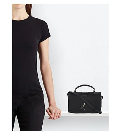 Shop Saint Laurent Charlotte Medium Grained Leather Shoulder Bag In Black
