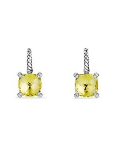 Shop David Yurman Women's Châtelaine Drop Earrings With Gemstone & Diamonds In Lemon Citrine