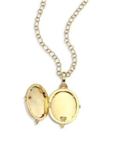 Shop Temple St Clair Women's Diamond & 18k Yellow Gold Dragonfly Locket