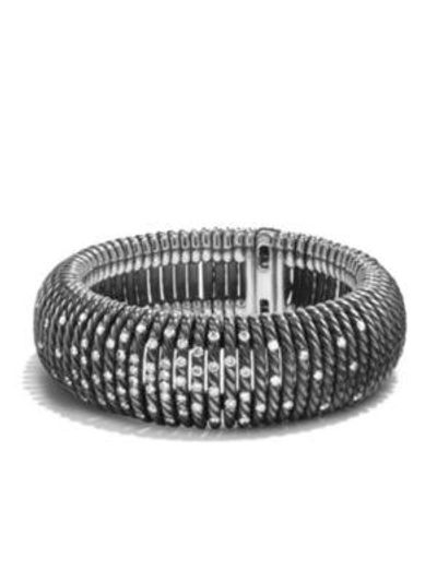 Shop David Yurman Tempo Bracelet With Diamonds In Silver