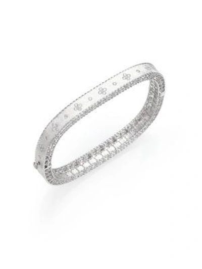 Shop Roberto Coin Princess Diamond & 18k White Gold Bangle Bracelet