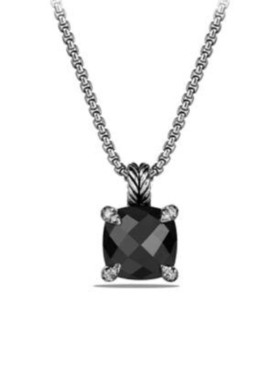Shop David Yurman Châtelaine® Pendant Necklace With Gemstone & Diamonds In Hematine